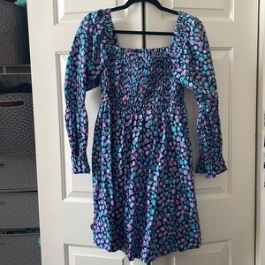 Lilly Pulitzer Beyonca Smocked Babydoll Dress Navy Spotted in the Wild